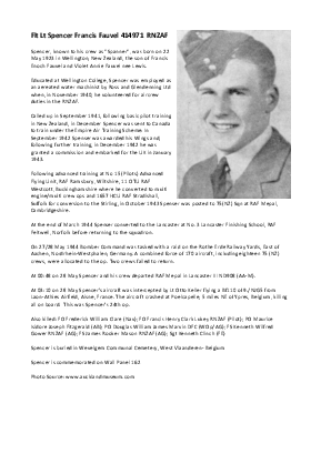 A preview of a PDF biography for Fauvel, Spencer Francis
